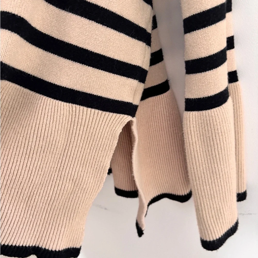 Black and Cream Striped Sweater - Picture 6 of 7